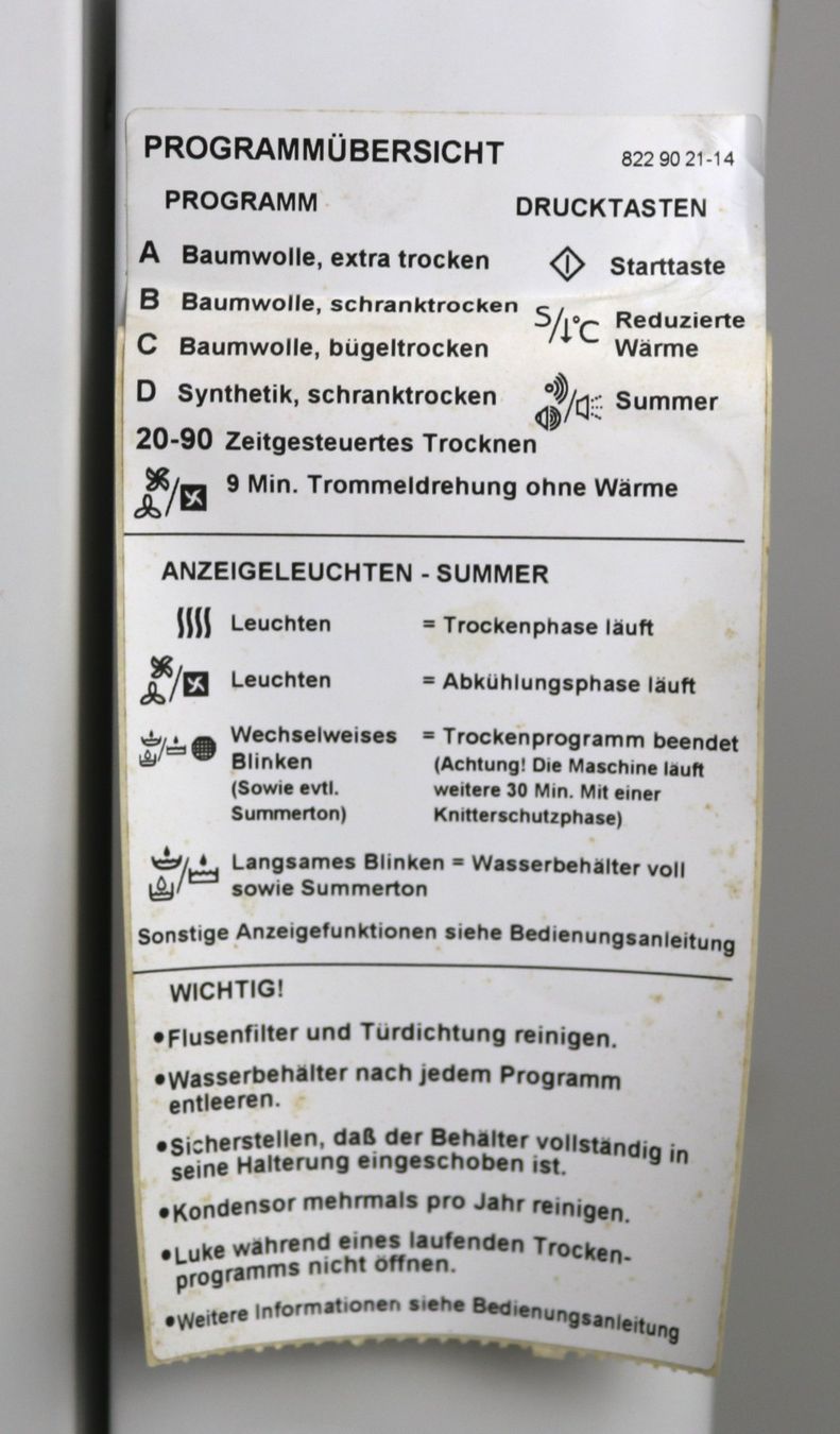 Electrolux Asciugatrici: ELECTROLUX Wäschetrockner Modell EDC 360E – Usato da Volketswil venduto da brockipfannenstil 8