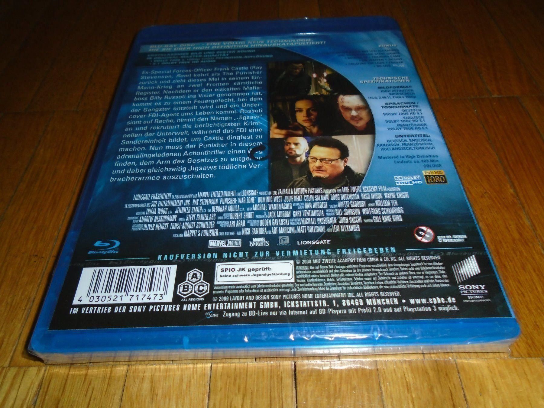 Tutti i DVDs: Punisher: War Zone - BLU RAY - UNCUT – Nuovo e nell'imballaggio originale da Basel venduto da havsok 1