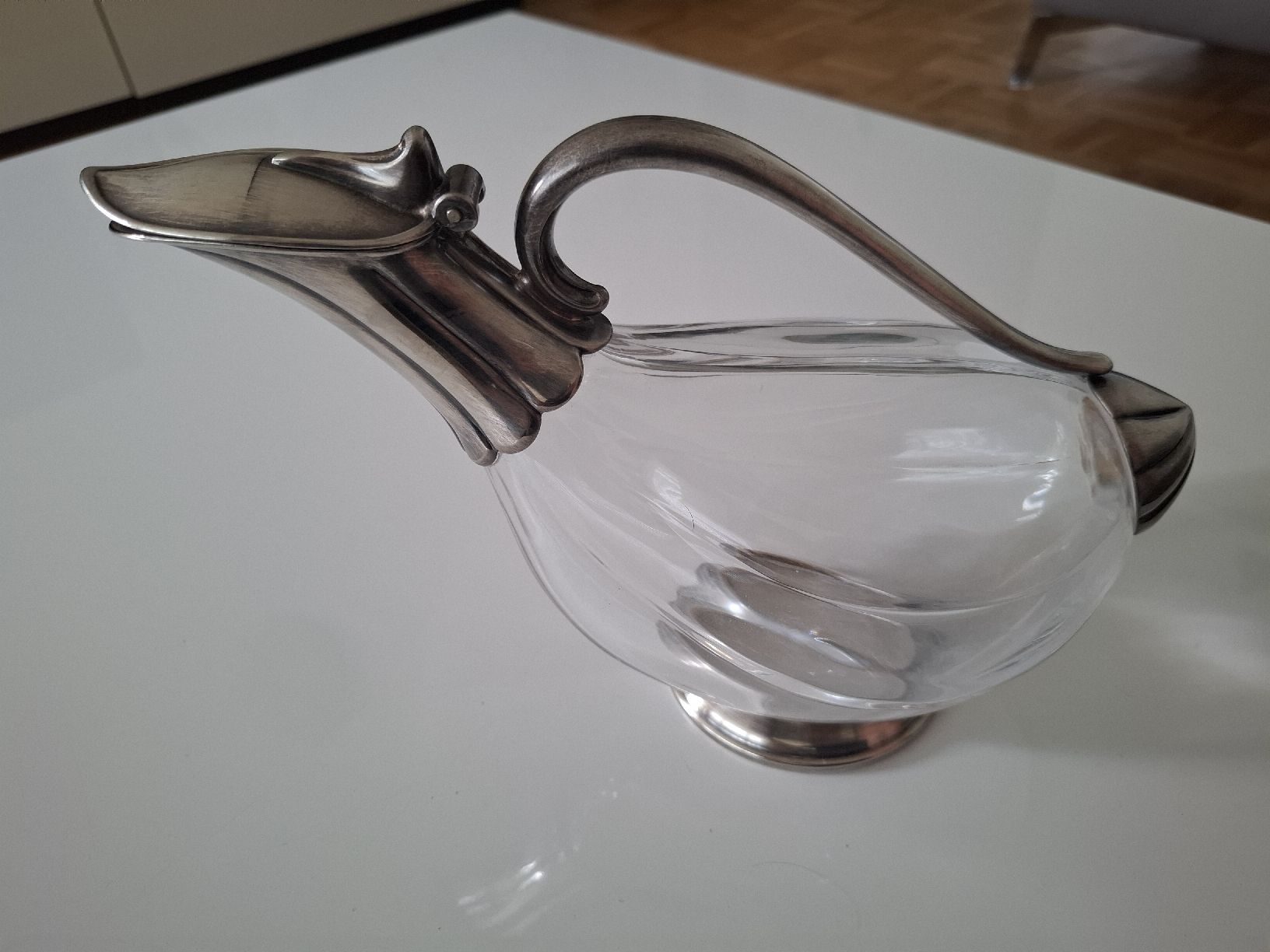 Caraffe: Weinkaraffe aus Kristallglas Versilbert – Usato da St.Gallen venduto da bpeter01 1