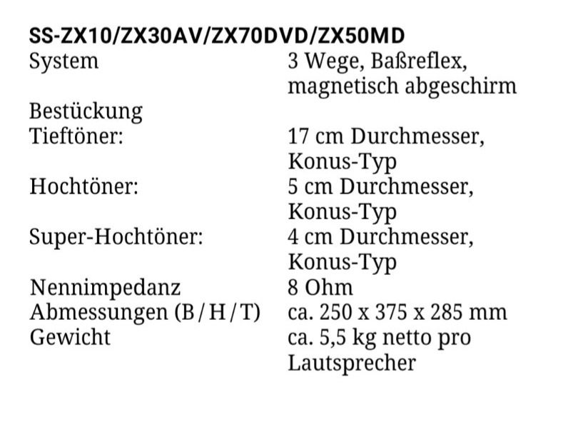 Sony Lautsprecher: Sony SS-ZX10 – Gebraucht aus Basel von  3