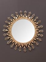 Goldener Wandspiegel mit kleinen Kronen im antiken Stil 62cm