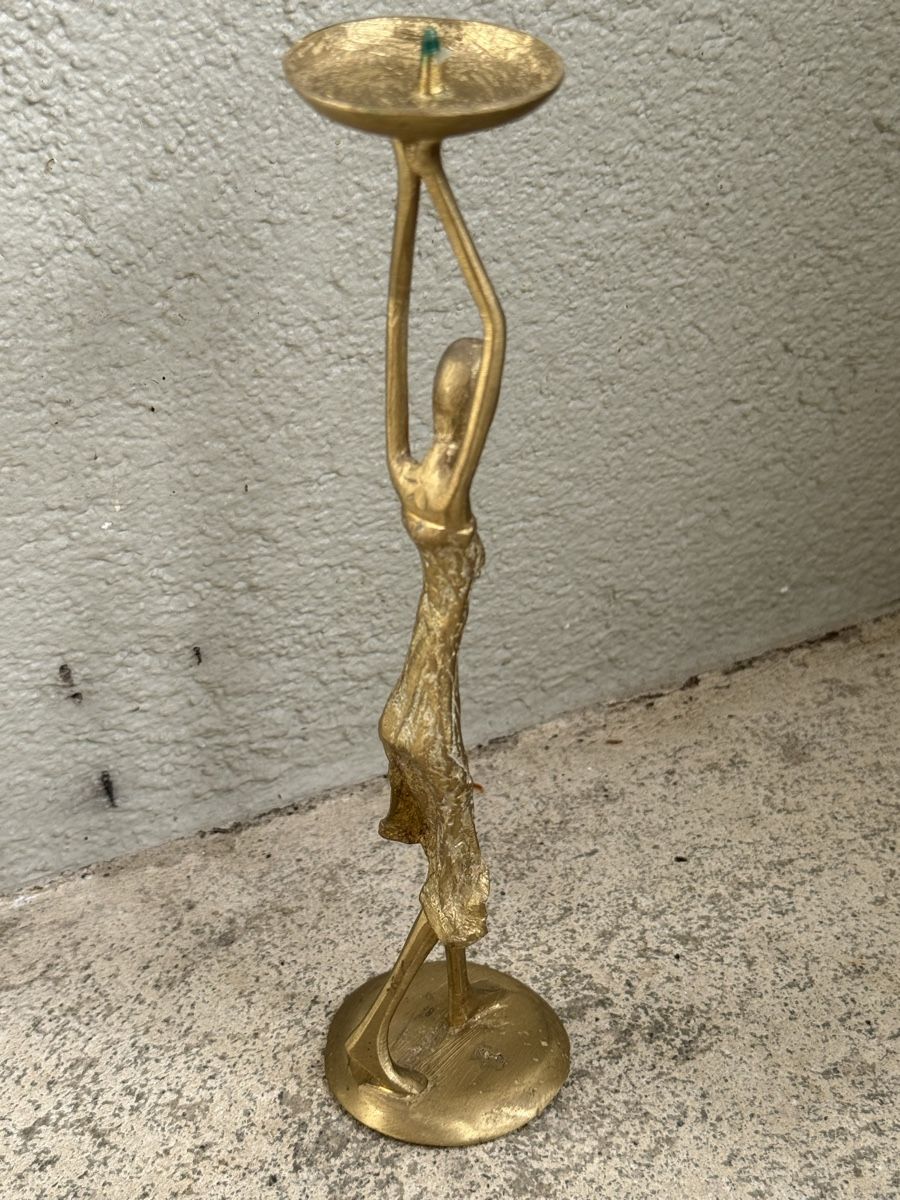 Portacandele: Vintage Brutalist Messing Kerzenständer   – Usato da Konolfingen venduto da petzipetz 2