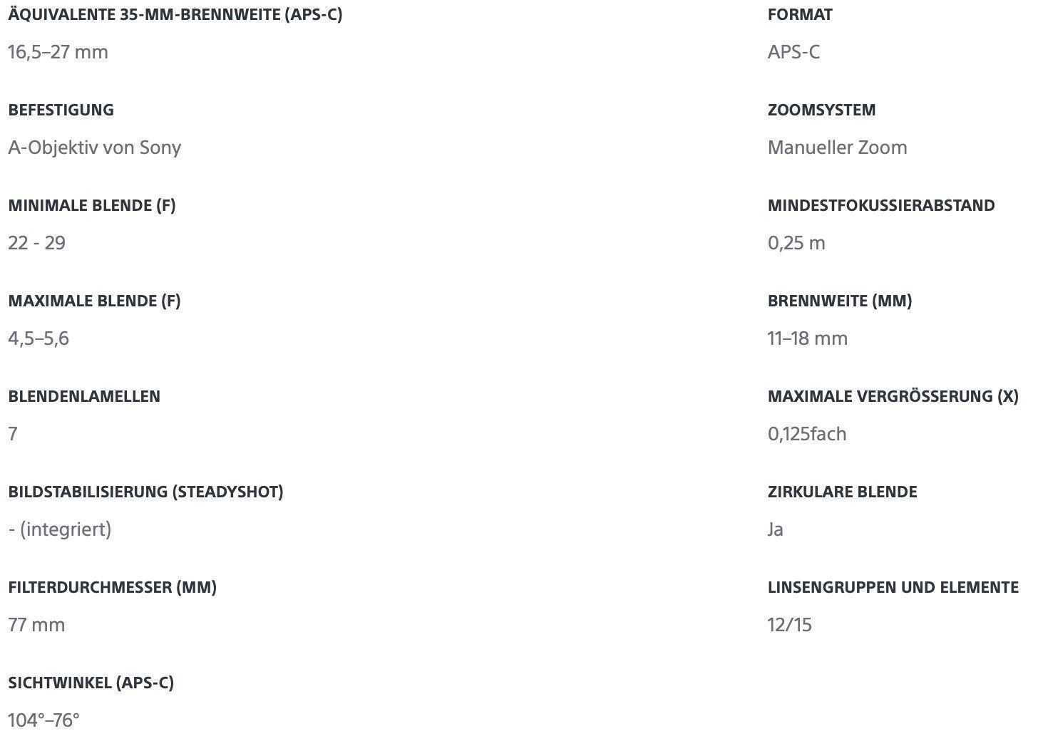 Sony Objectifs: Sony Weitwinkel Objektiv (11 - 18mm) – D'occasion à Ebikon par bluepy 5