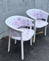 2er Set Vintage Stühle, Weiss/Rosa Blumenmuster, Top!