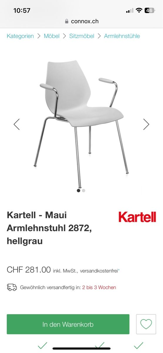 Kartell Stühle: 2 Kartell Maui Stühle – Gebraucht aus Aarau Rohr von foodlover 9