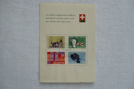 1958 PTT-Werbefaltblatt mit Satz Werbemarken SBK 334 - 337