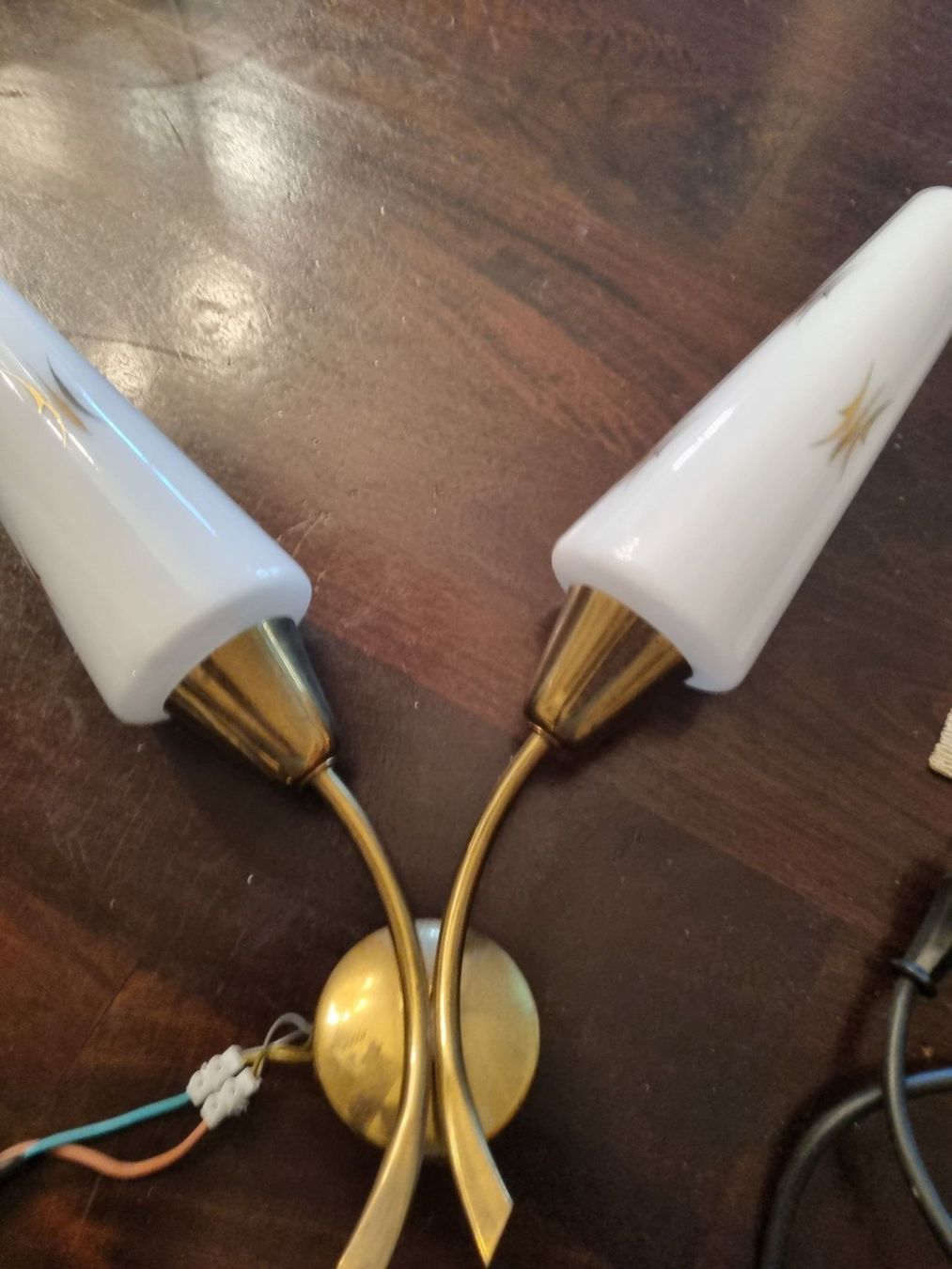 Lampade: Französische Messing Wandlampe – Usato da Basel venduto da Jcva 1