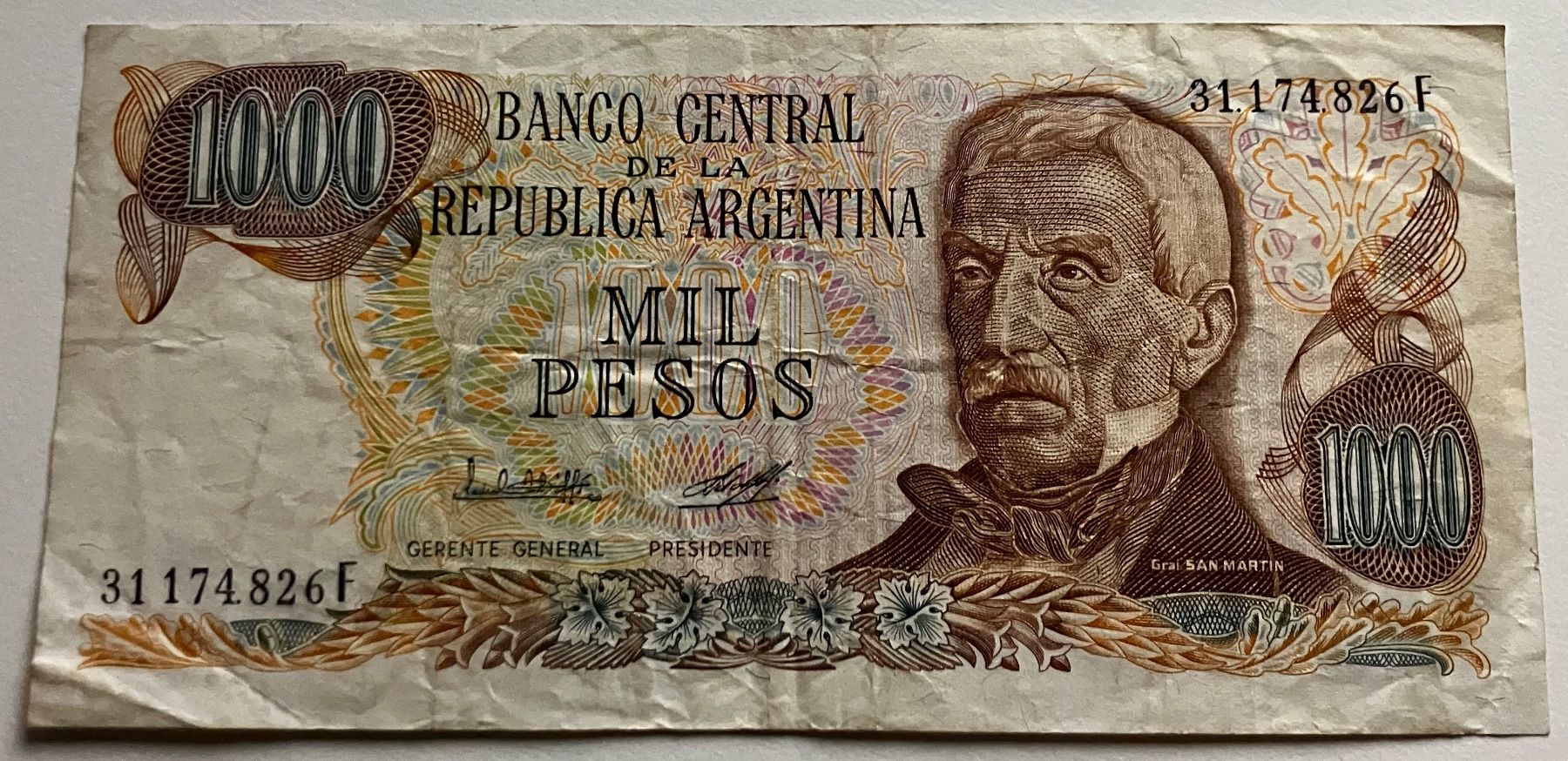 Banconote: Argentinien 1000 Pesos – Usato da Algetshausen venduto da Carrhard