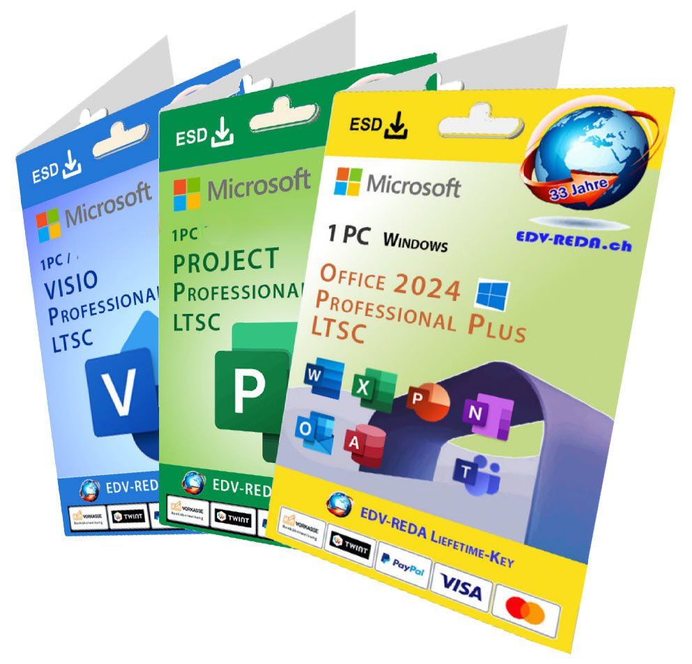 Microsoft Software: Microsoft Office 2024 Professional +Visio Pro + Project Pro – Usato da Langenthal venduto da Reda