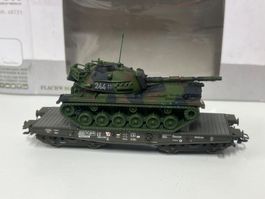 4MFOR BY MÄRKLIN ART.NO. 48721 BAHNTRANSPORT MIT KAMPFPANZER