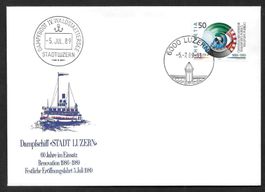 Schiffsbrief 60. Jahre Dampfschiff Stadt Luzern 5.7.1989