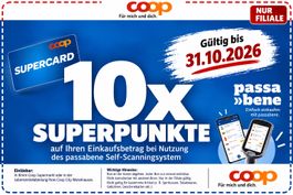 Wiederverwendbar Coop Supercard 10x Superpunkte bis 31.10.26