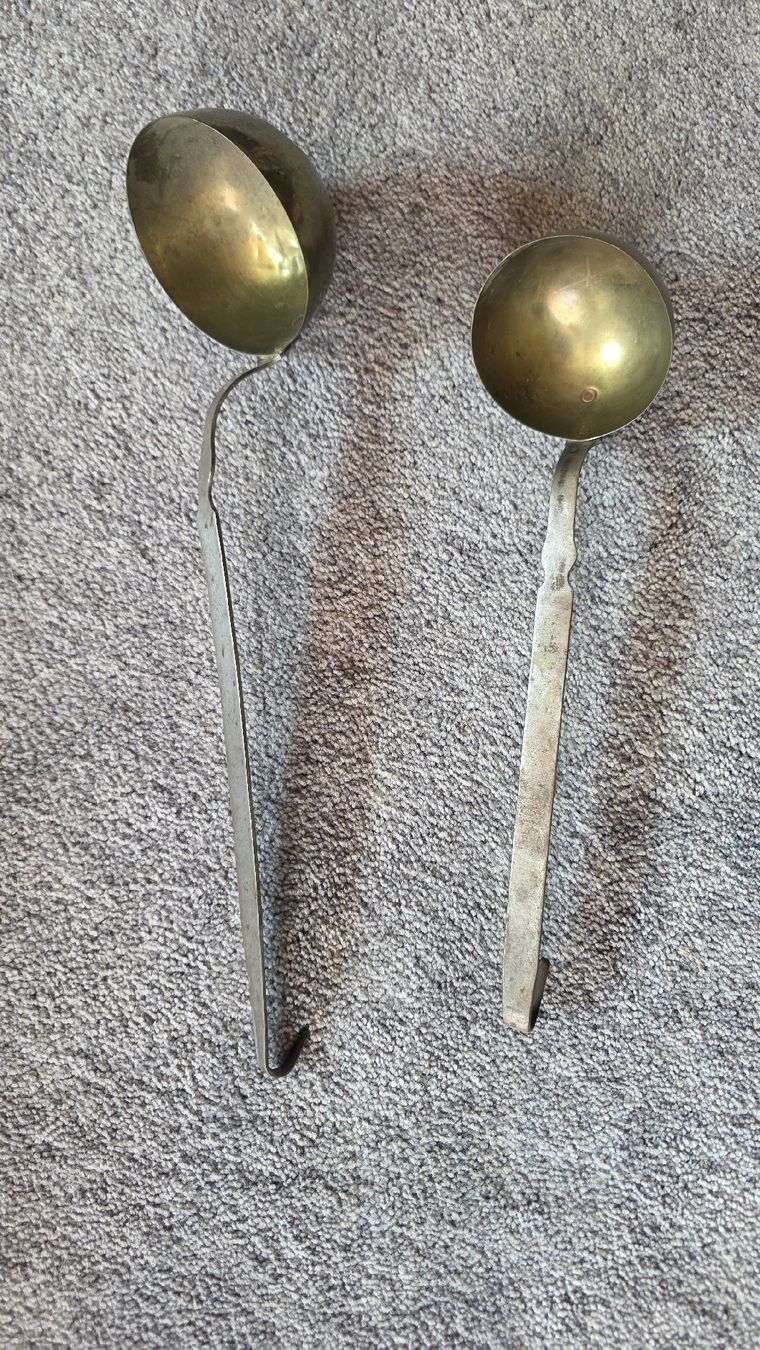 Löffel: Alte Suppenkelle Messing mit Metallgriff Vintage – Gebraucht aus Gonten von reko12 1