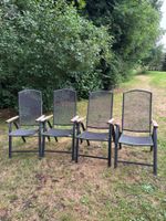 4 x Gartenstuhl, Metall/Holz, klappbar