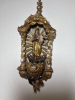 Andachtsbild Barock Holz geschnitzt Maria Jesus Engel antik