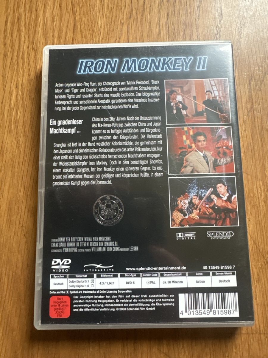 Tutti i DVDs: Iron Monkey 2 dvd donny Yen – Usato da Benken ZH venduto da Audi-erich 1