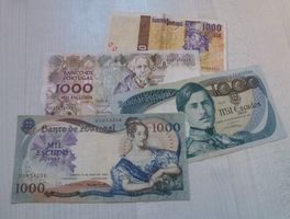 Lot ++ 4 alte Banknoten aus Portugal ab 1967