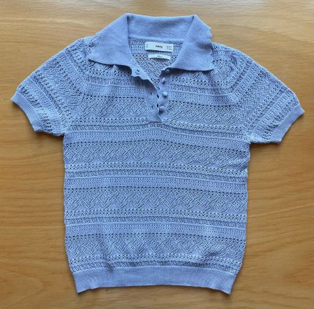 MANGO Linen Blend Knit Polo Shirt, Size XS
