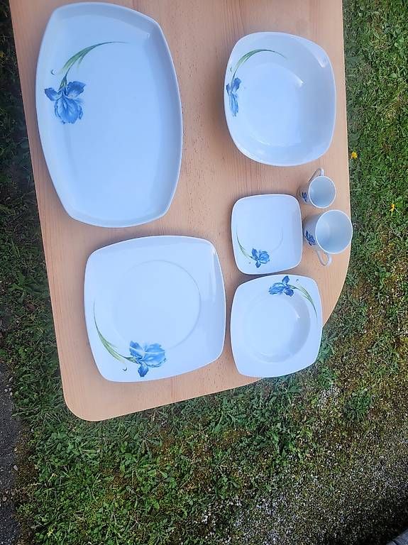 Set di piatti: Geschirrset Mit Schwertlilien Motiv  – Usato da Benken ZH venduto da kel_jr7d 1