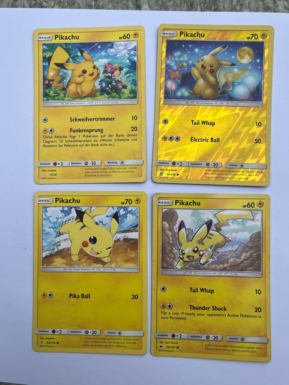 Pokémon Carte collezionabili: 4x Pokemon pikachu Karten – Usato da Winterthur venduto da Wusa01