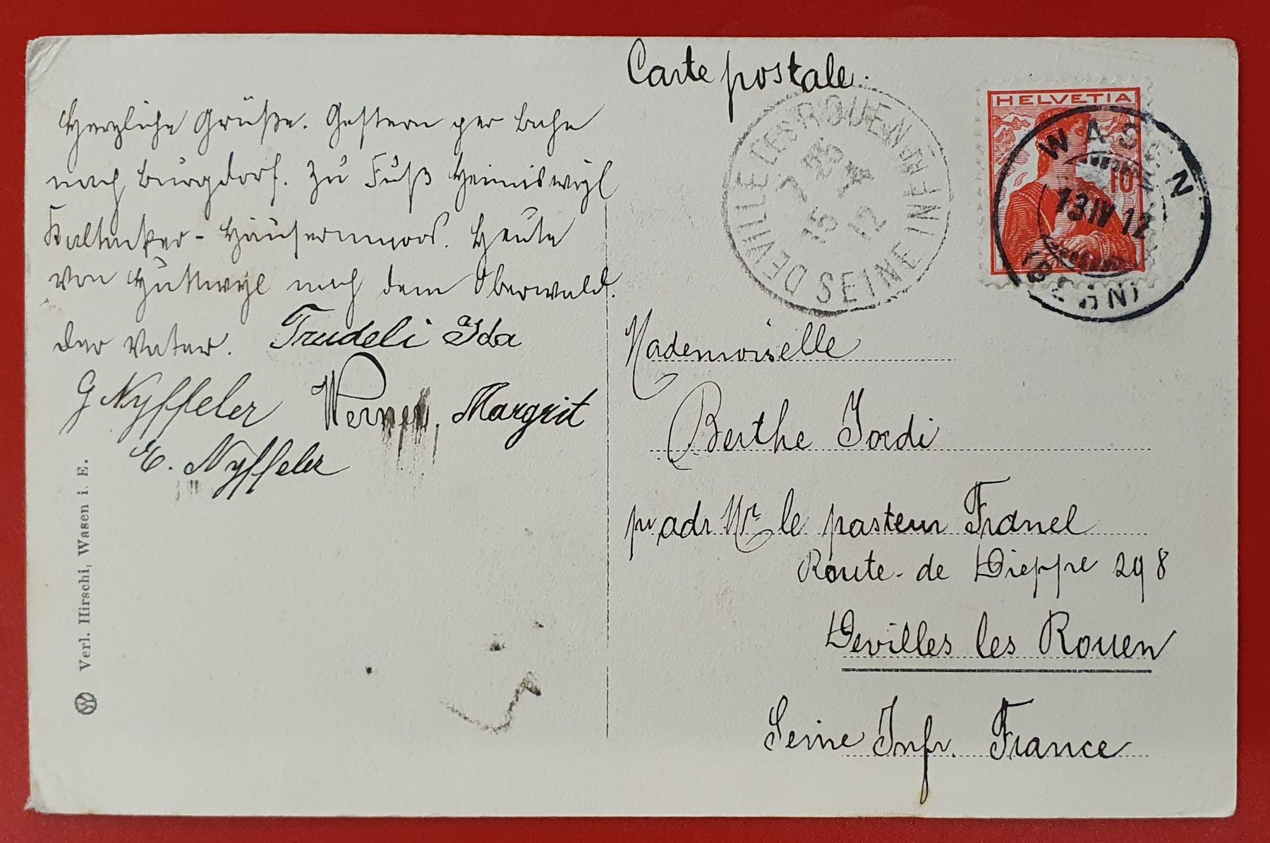 Ansichtskarten: Gruss aus Wasen 1912 – Gebraucht aus Kreuzlingen von Rschweiz1 1