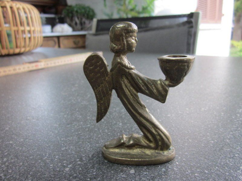 Kerzenständer: Vintage Messing Kerzenhalter Engel – Gebraucht aus Bischofszell von raika 2