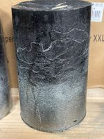 Stumpenkerzen/Schwarz-Silber Rustico/Gr.XXL/9x14cm/OVP