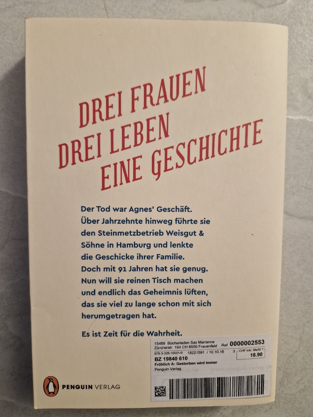 Libri: Alexandra Fröhlich: Gestorben wird immer - Roman Top! – Usato da Frauenfeld venduto da Kasico 1
