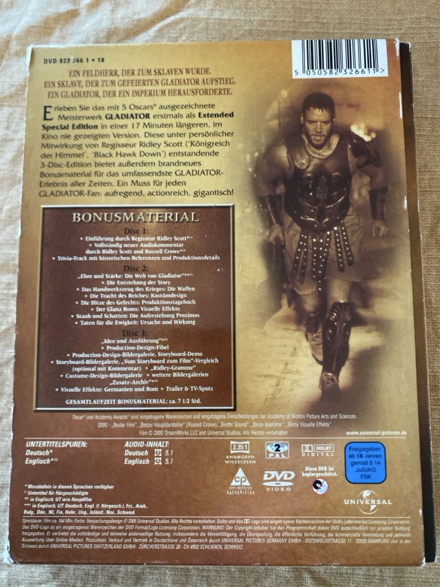 Tutti i DVDs: Gladiator - Extended Special Edition - DVD - Top Zustand! – Usato da Meyriez venduto da Samson-7 1