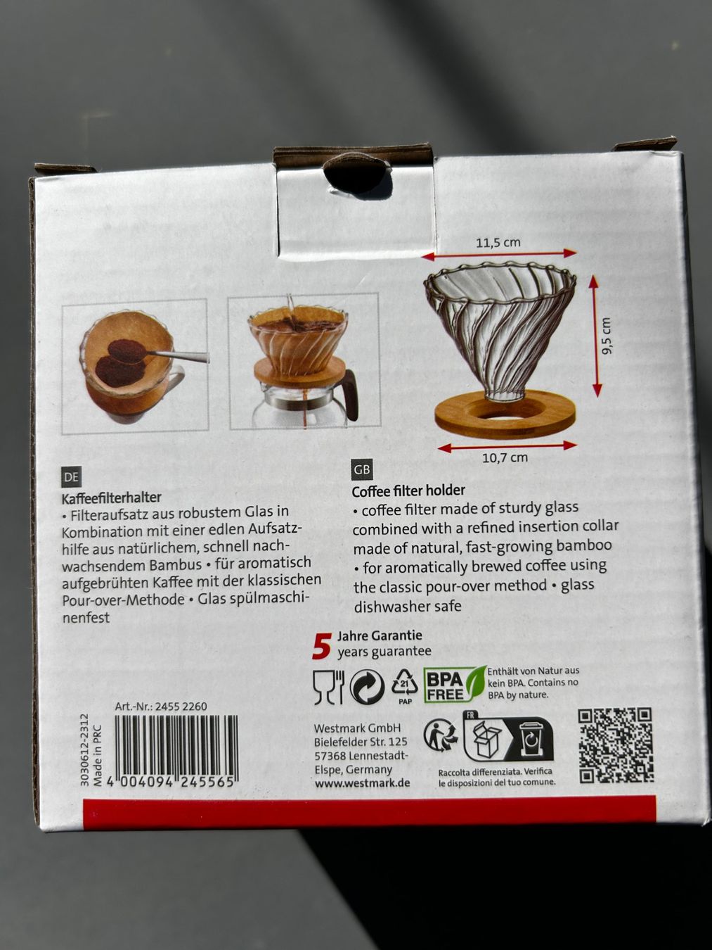 Altro per la casa: Kaffeefilterhalter Brasilia Westmark Grösse 4 – Usato da Bern venduto da arwori 2