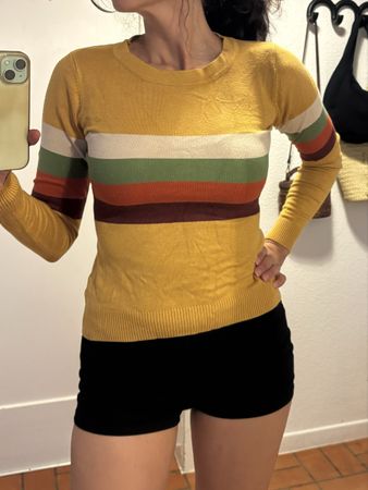 Pullover Bright and Beautiful gestreift gelb Grösse XS-S