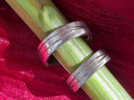 2 Unisex Aisi Edelstahl Ringe.Gr. M und L