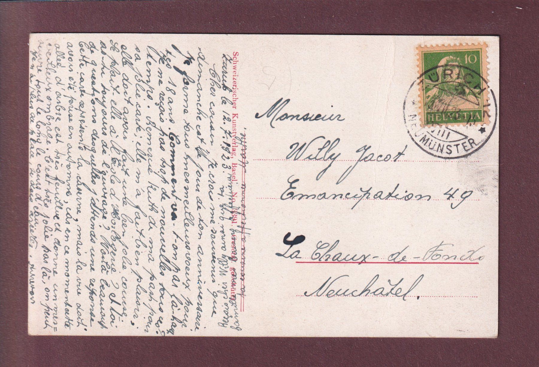 Cartoline postali: ZÜRICH - Kaserne - 1923 // Falte // – Usato da Pully venduto da nicecards 1