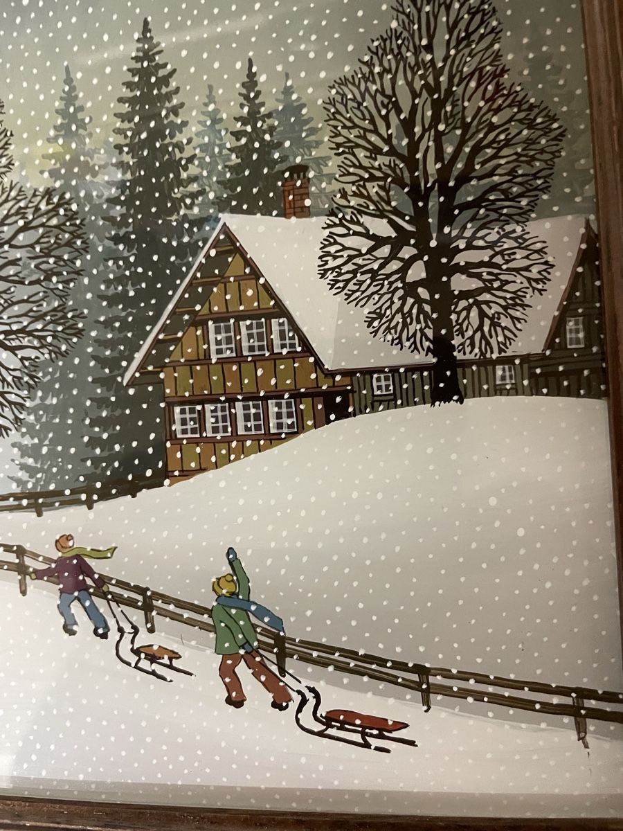 Foto & Immagini: Bild Winterlandschaft, naive Malerei – Usato da Hindelbank venduto da chinok01 2
