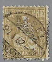 1 Fr. FASERP. (SBK 52) VOLL-0 BASEL, BEF. EICHELE SBK1'800.-