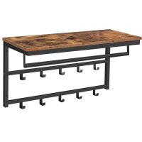 Wandgarderobe Garderobenregal Ablage Stange und 10 Haken