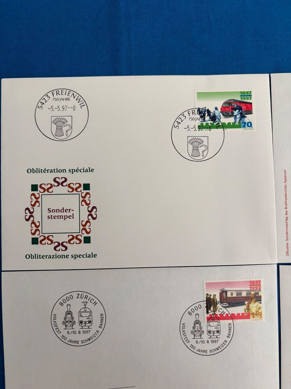 Tutti i francobolli: 1997  Sechs verschiedene Ersttagsbriefe – Usato da Horw venduto da Luki49 1