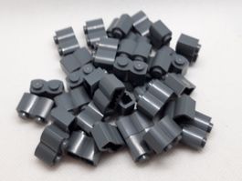 Lego 35 Stk. Palisade Brick 1x2 (dunkelgrau)