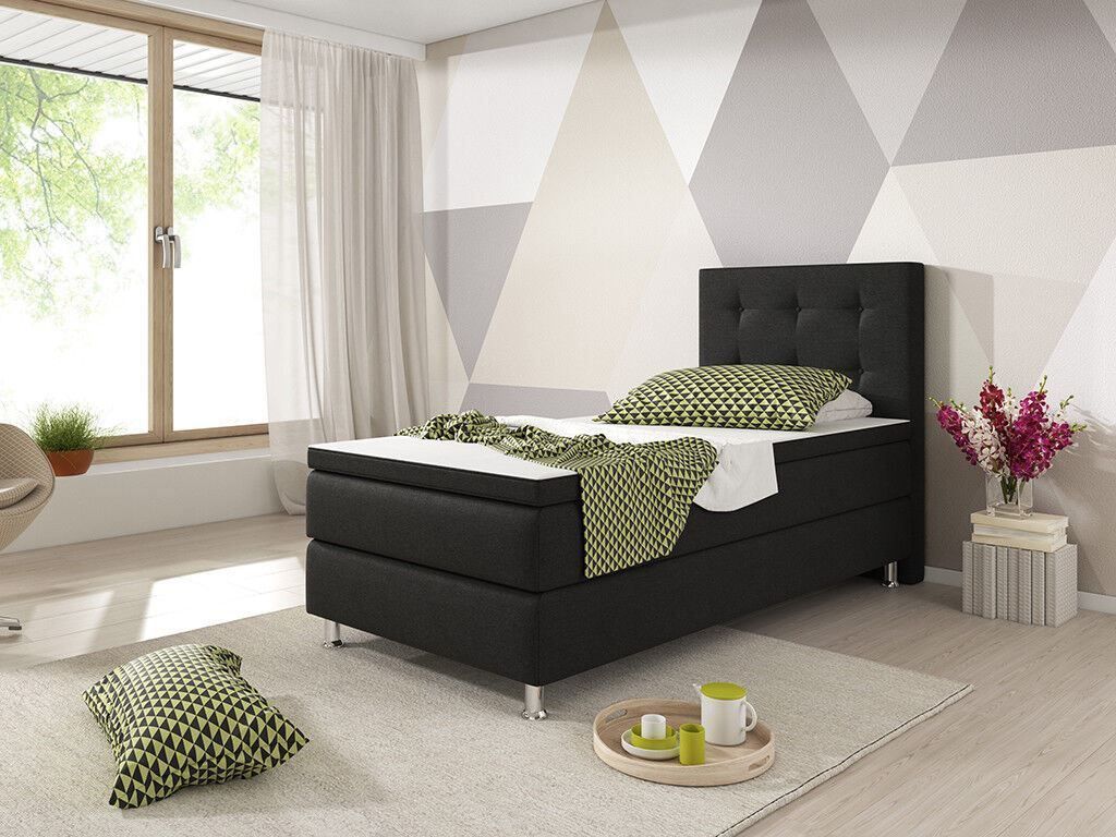 Letti: Boxspringbett 90x200 Schwarz Box Springbett – Nuovo e nell'imballaggio originale da Wallenwil venduto da toesstal-vertrieb