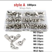 100 stücke M3 M4 M5 M6 M8 M10 M12 Flügelmuttern 304 Edelstal