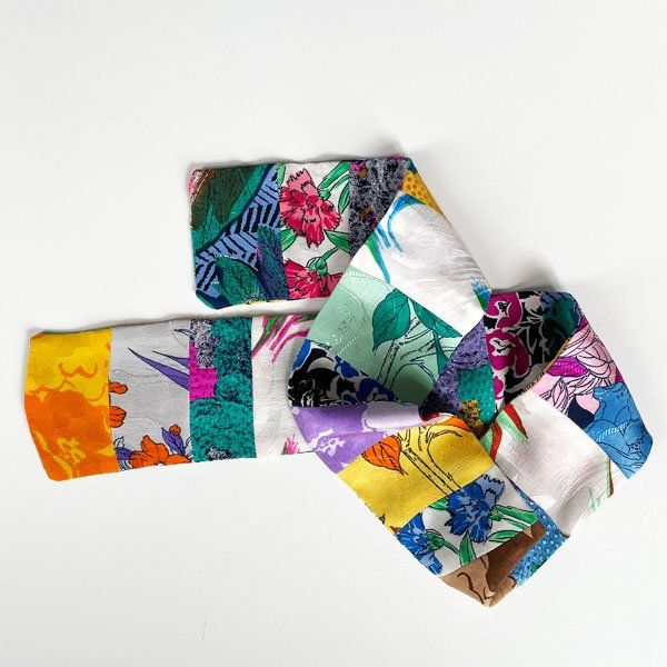 Foulard & Sciarpe: Twilly Halsschal Seide buntes Patchwork hand made Silvia-K – Nuovo (secondo la descrizione) da Brüttisellen venduto da Buxus 2