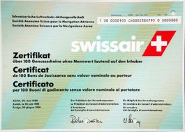 Swissair Schweiz. Luftverkehr-AG, Zürich - 1988
