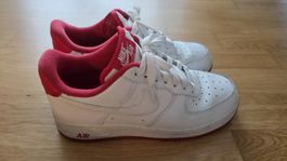 Nike Air Force 1 Weiss Rot Leder Grösse 38.5