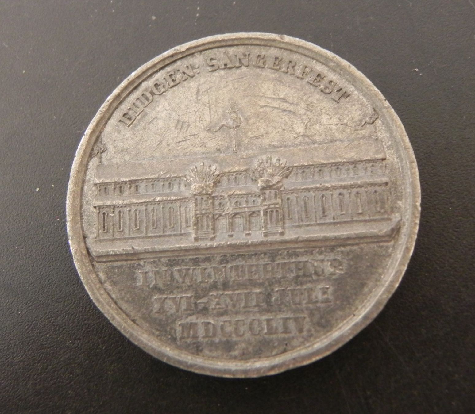 Medaillen: Medaille Eidg. Sängerfest Winterthur 1854 – Gebraucht aus Biel/Bienne von Gogolozi