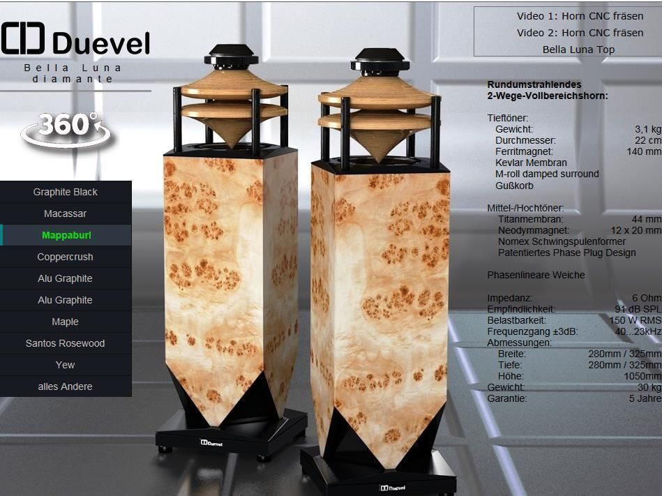 Casse acustiche: Duevel Bella Luna Acryl – Nuovo (secondo la descrizione) da Schaan venduto da hifiproject 3