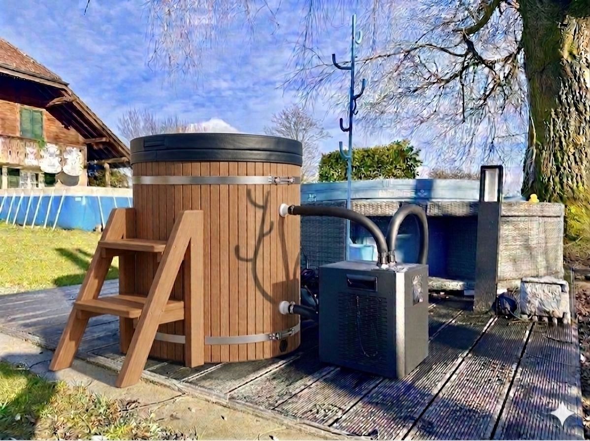 Piscine: Profi-Eisbad Komplettset: High-End Wood Edition – Nuovo e nell'imballaggio originale da Bätterkinden venduto da rip2000
