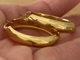 Luxus Elegante Edelsthal Creolen Ohrstecker Farbe Gold