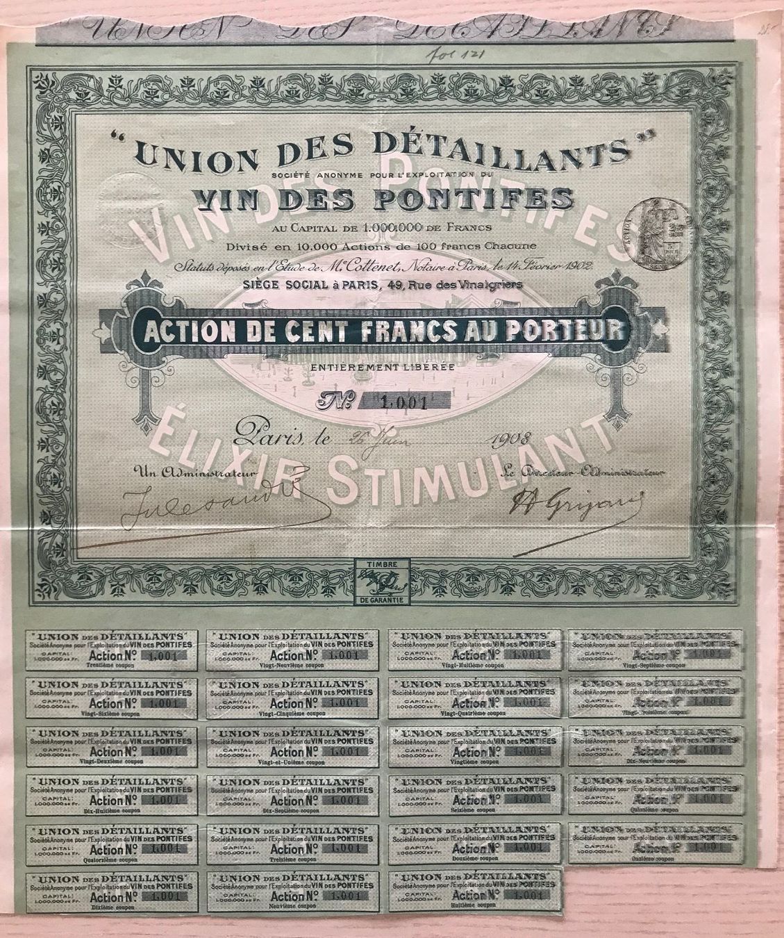 Cartoline postali: Vin De Pontifes Union Des Detaillants – Nuovo e nell'imballaggio originale da Rotkreuz venduto da Parcore 1