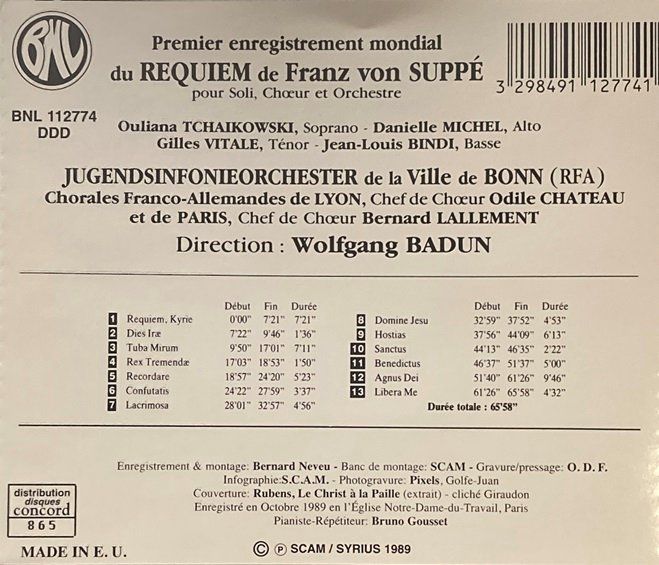 CD: von Suppé - Requiem – Usato da Grüningen venduto da azulamarillo 1
