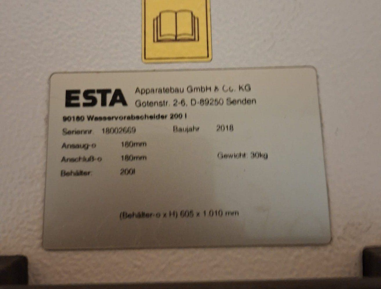 Purificatori d'aria: Occasion Wasservorabscheider 200 Liter – Usato da Weite venduto da SEWEITE76 1
